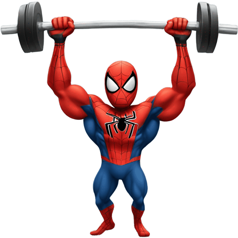 Spider-Man lifting weights emoji