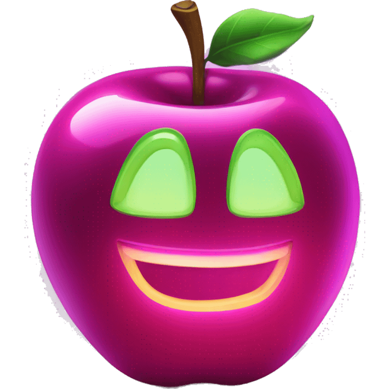 Shiny neon apple  emoji