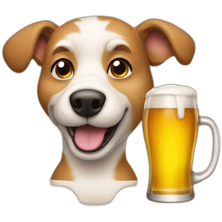 Dog with beer emoji