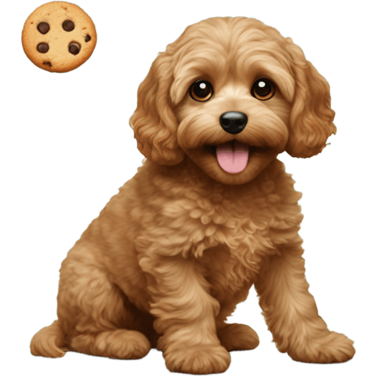 Cavapoo eating a cookie emoji