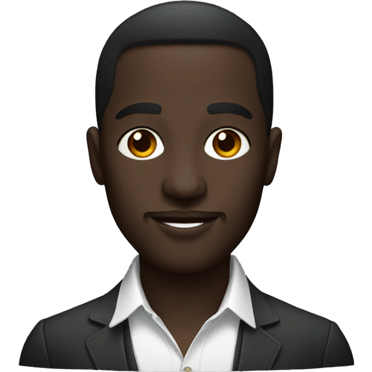 stylish portrait of dark-skinned male emoji