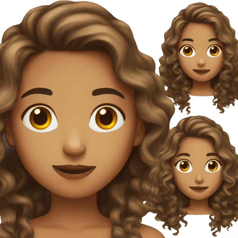 Girl with brown wavy hair emoji