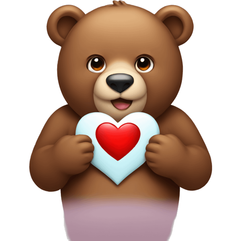 Bear holding a heart  emoji