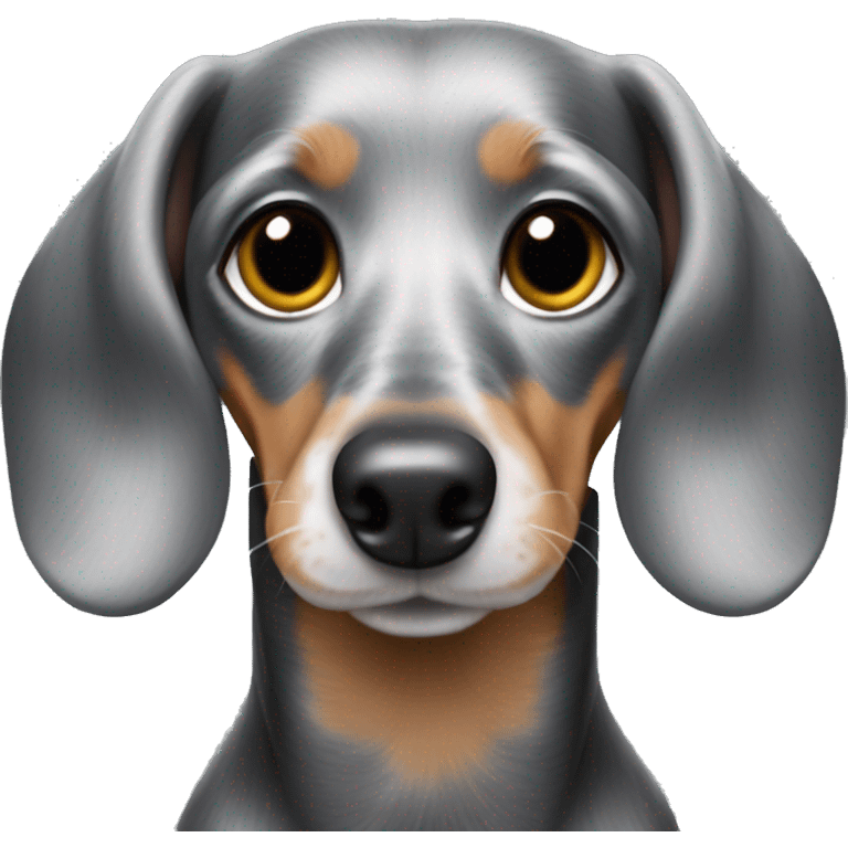 Silver dapple dachshund emoji