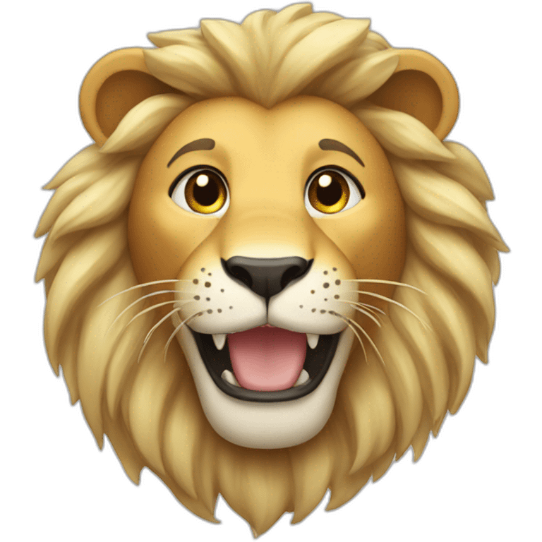 happy lion with blonde hair emoji