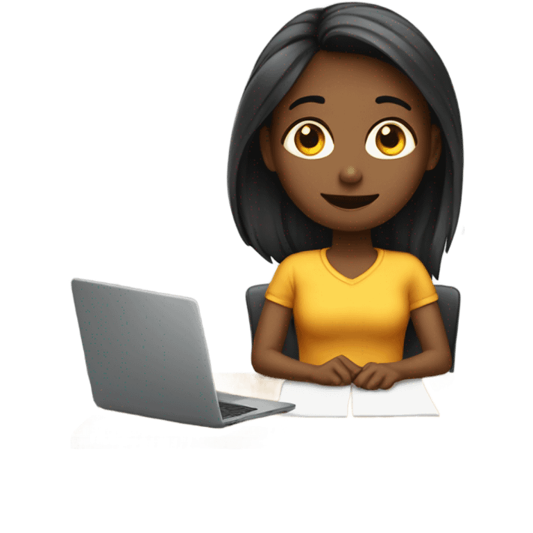 back sitting girl at desk parody emoji