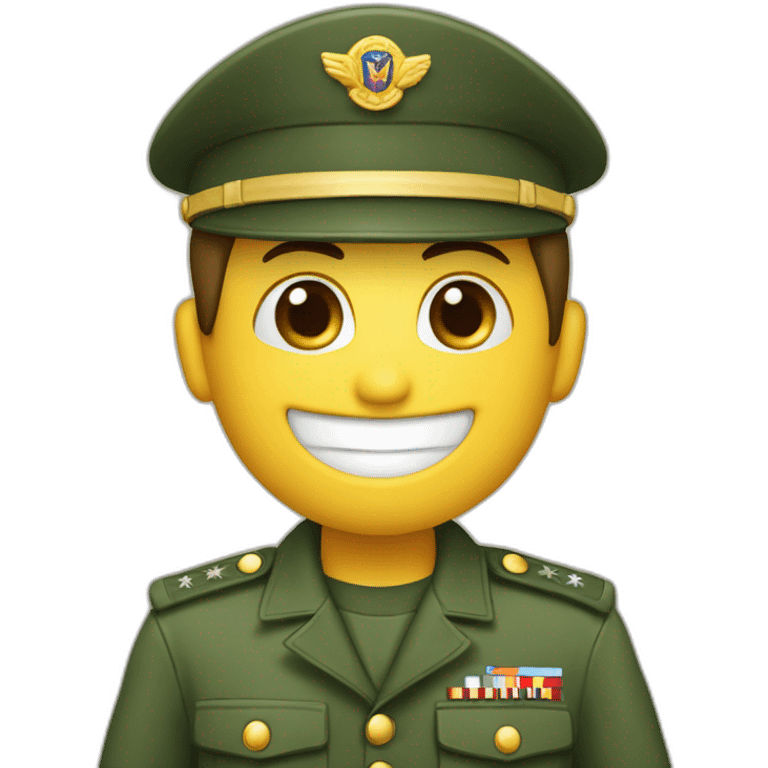 carita feliz con saludo militar emoji