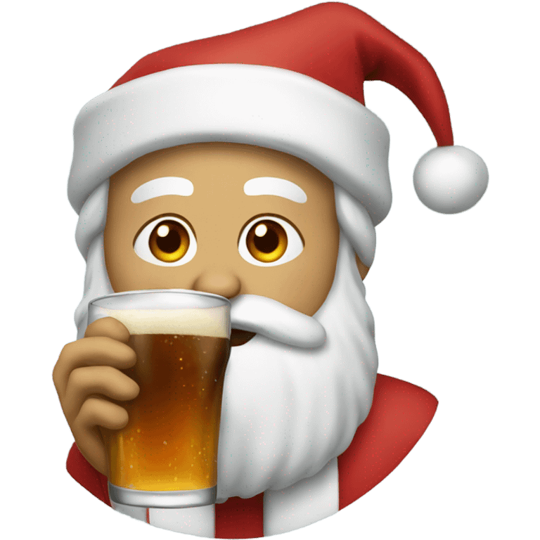 Santa drinking emoji