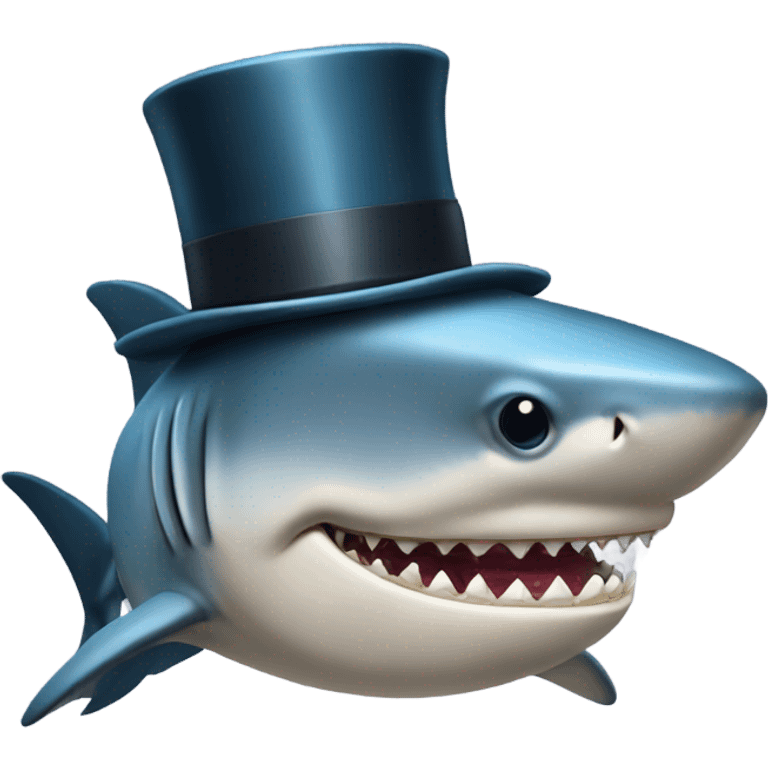 shark with tophat emoji