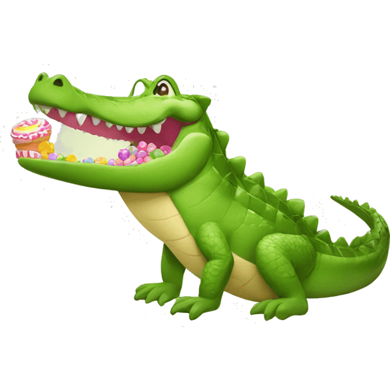 crocodile with sweets  emoji