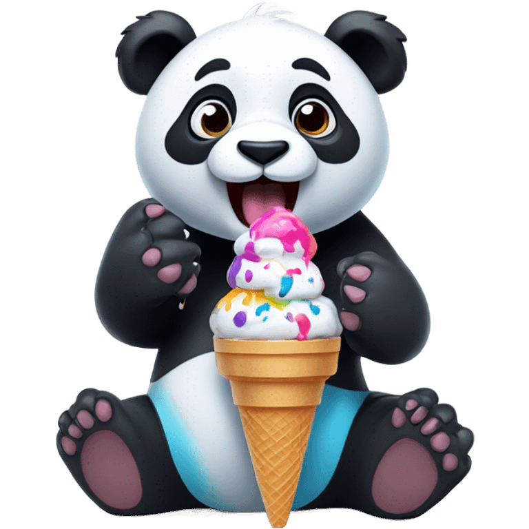 Panda eating ice cream emoji