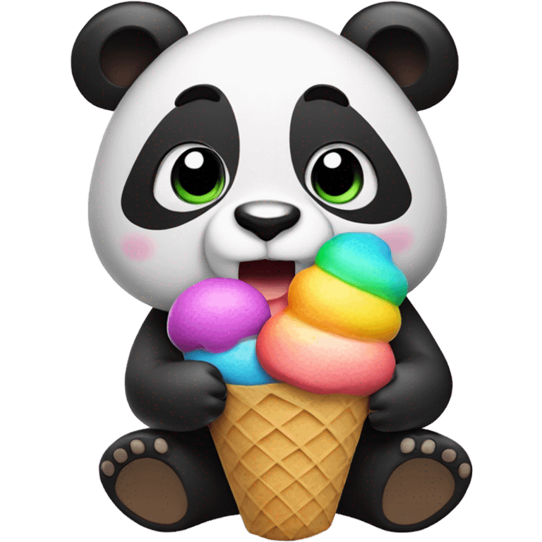 Panda eating ice cream emoji