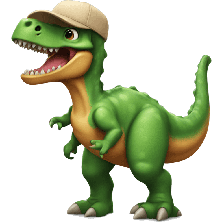 Dinosaur with a cap emoji