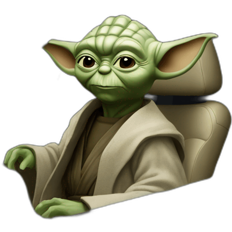 Yoda in luxury car emoji