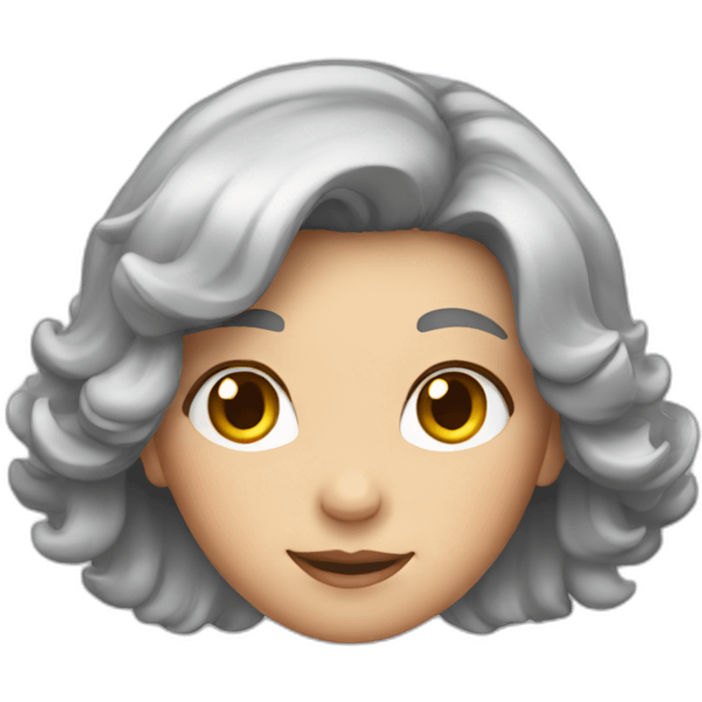 Gray haired girl with sparkles emoji