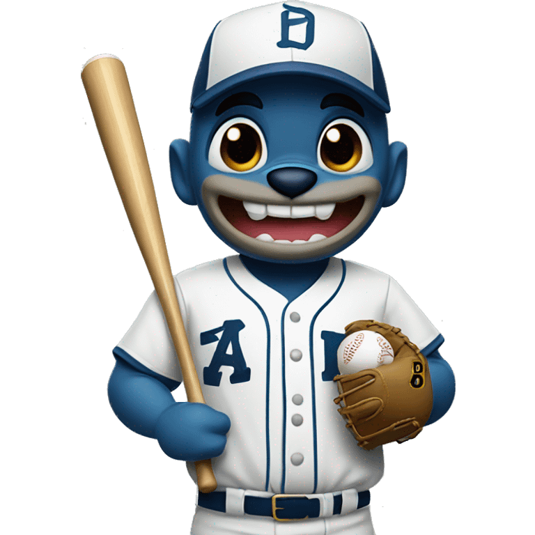 Stitch playing baseball emoji