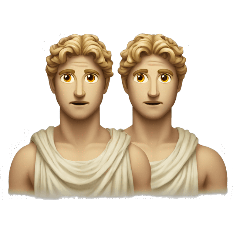 janus greek god two faces facing opposite one side being human the other android emoji