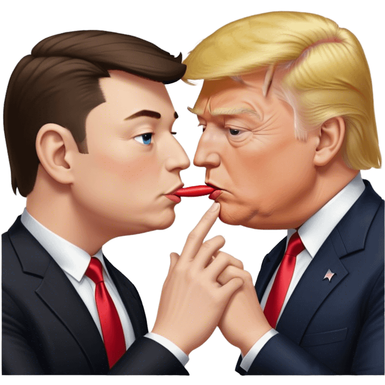 Donald Trump kissing the hand of Elon Musk emoji