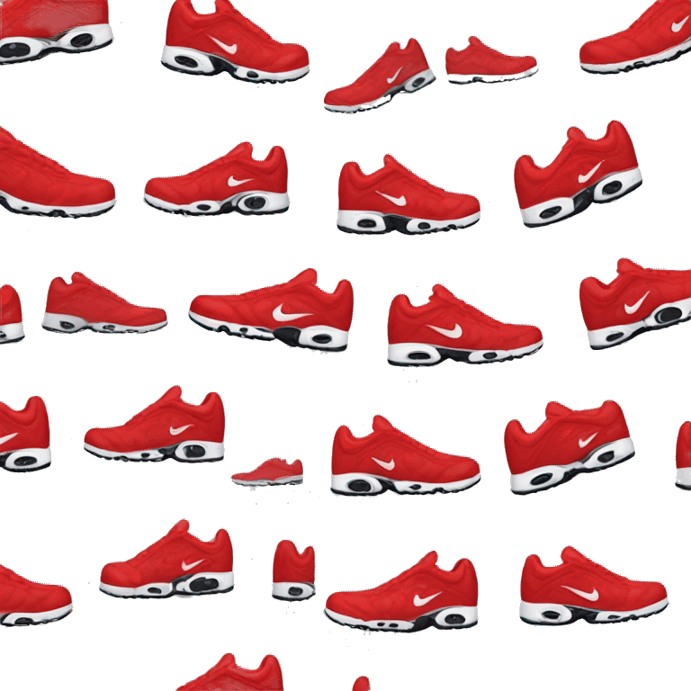 Red Nike tn with black clouds emoji