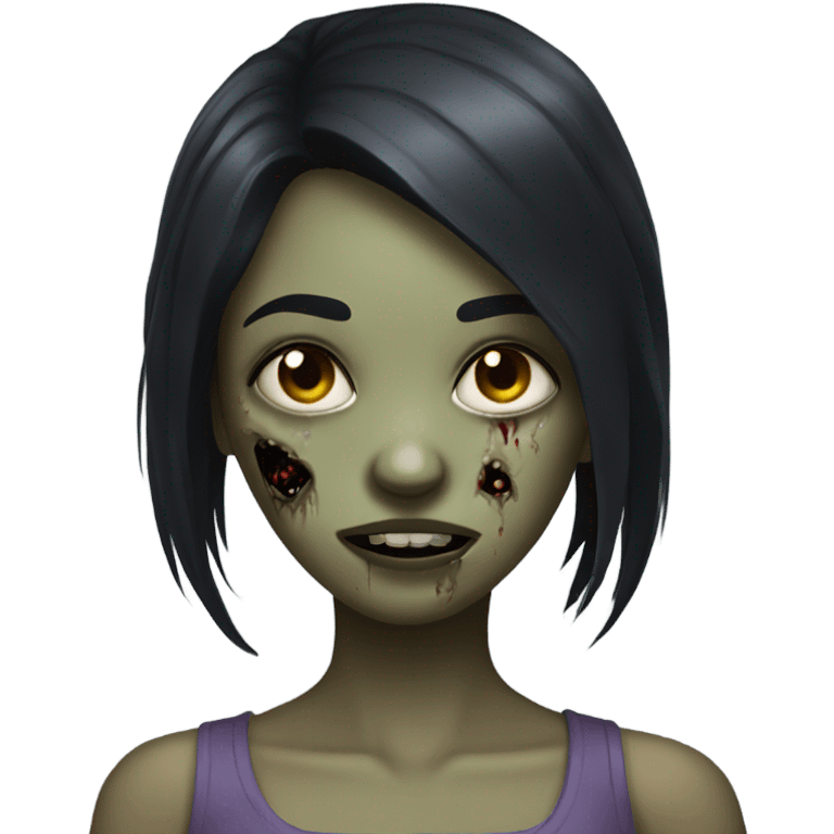 girl zombie with black hair emoji