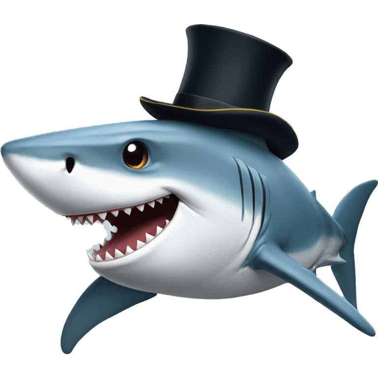 Shark with a tophat emoji