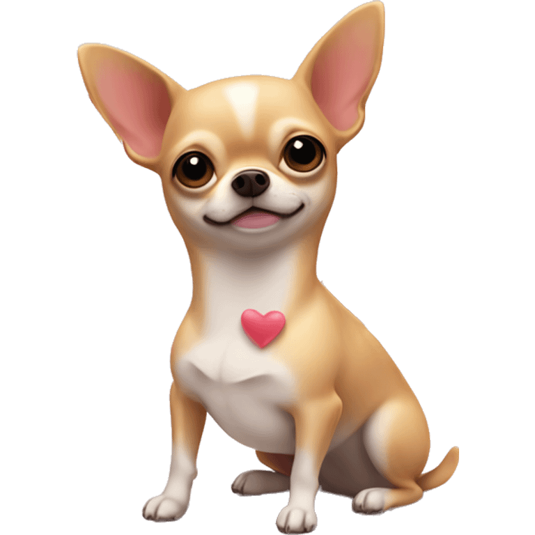 fat chihuahua and hearts with love  emoji