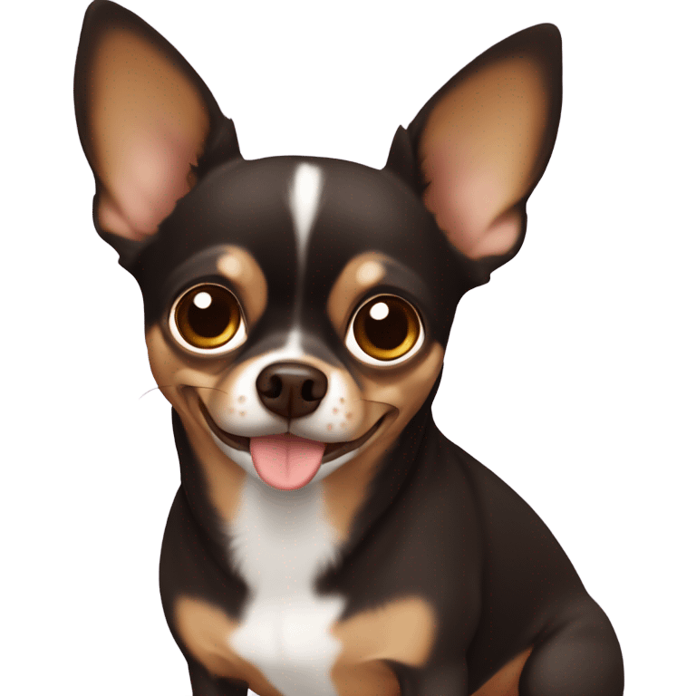 dark brown chihuahua with light brown eyebrows emoji