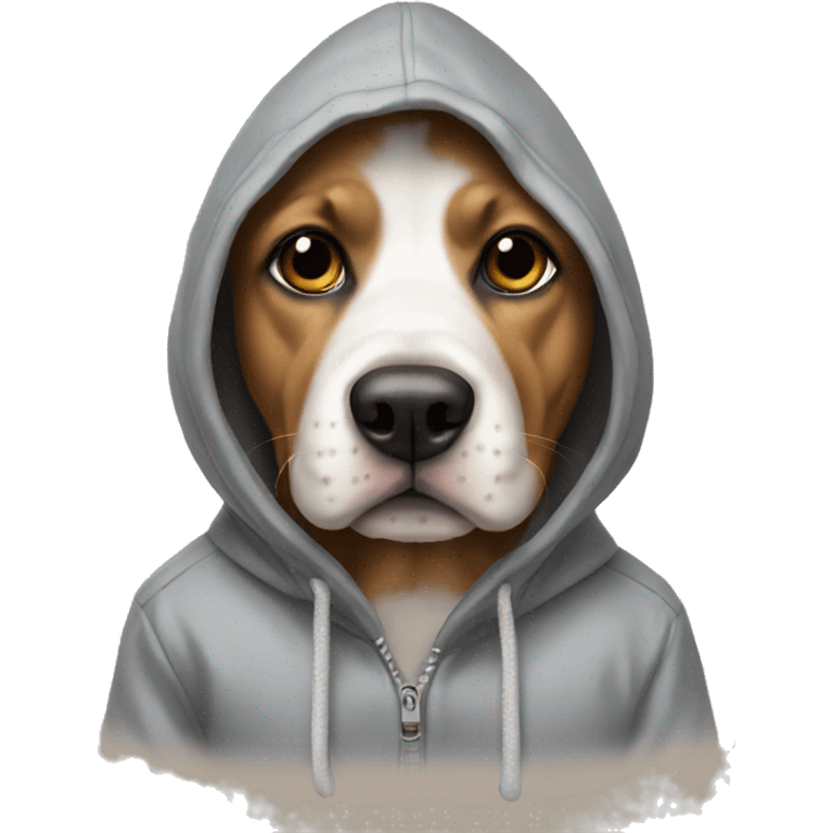 Dog wearing hoodie emoji