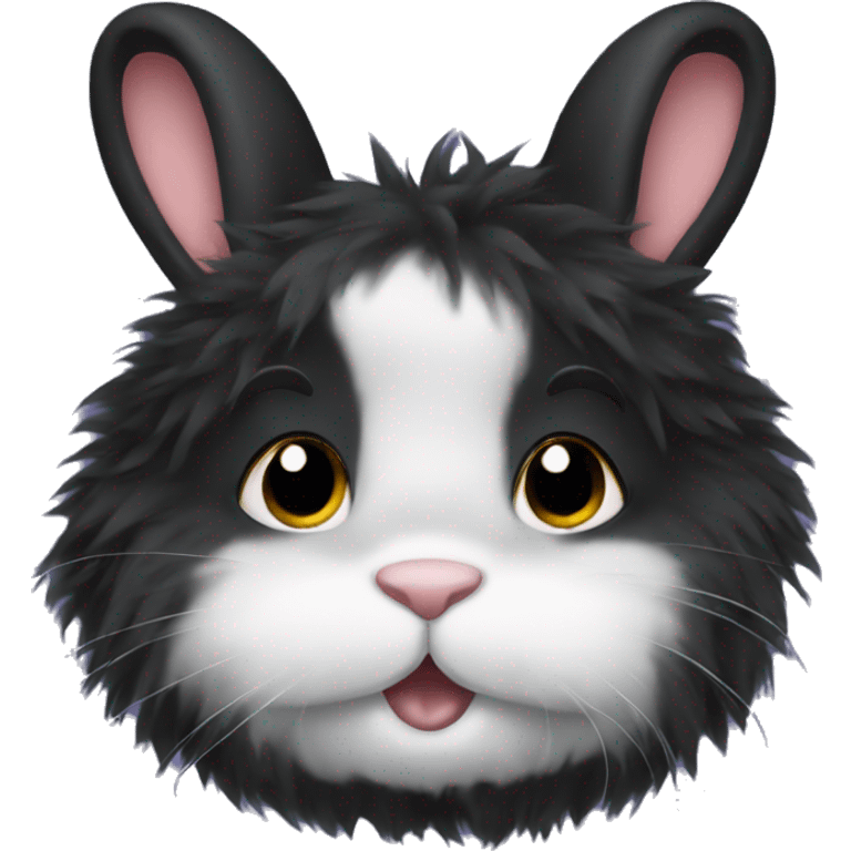 Black fluffy rabbit emoji