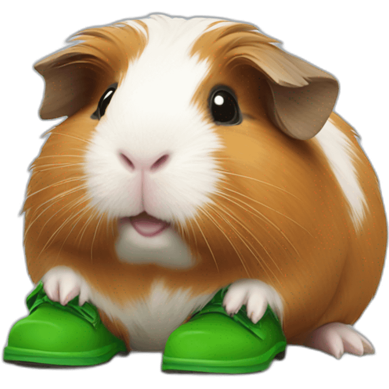 Guinea pig with green boots emoji