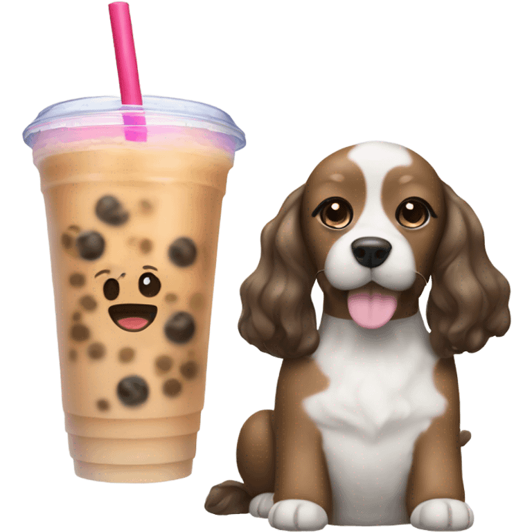 Dog and Bubble tea emoji