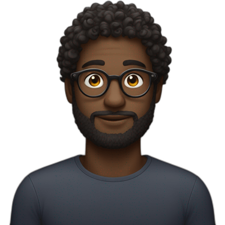 curly bespectacled Arseny's black friend emoji