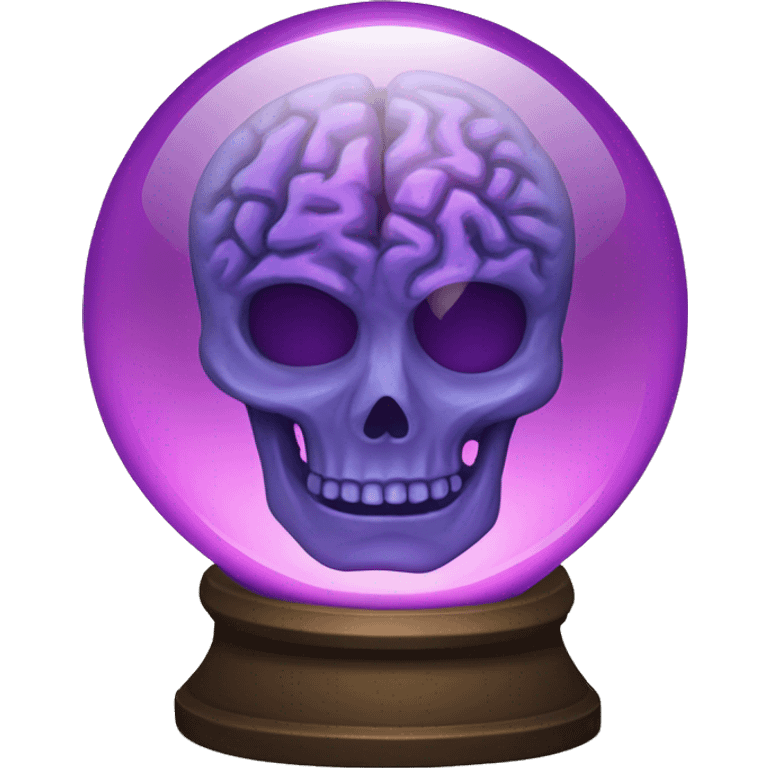 A glowing crystal ball with a brain inside it. emoji