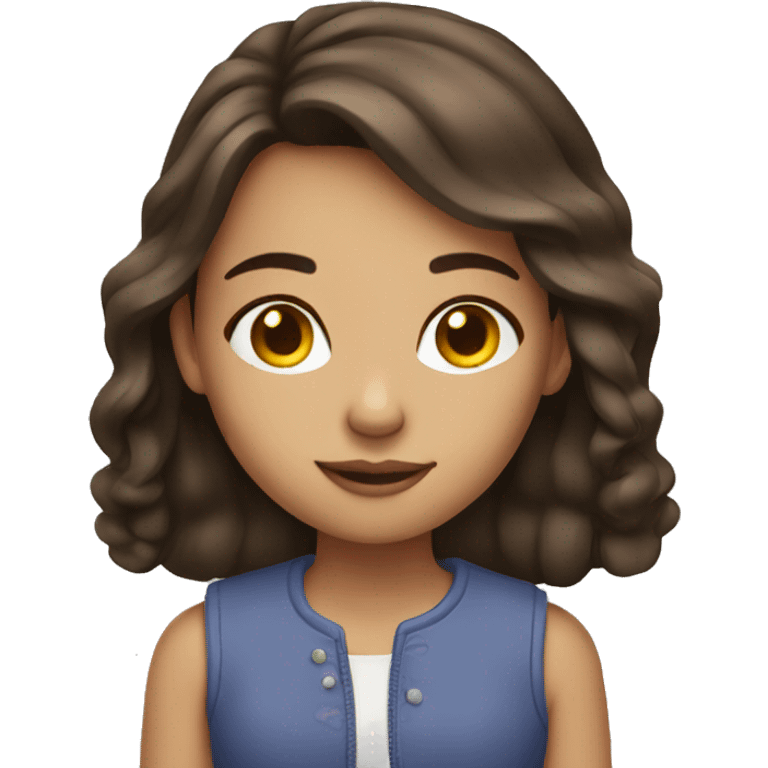 Brunette girl coloring emoji