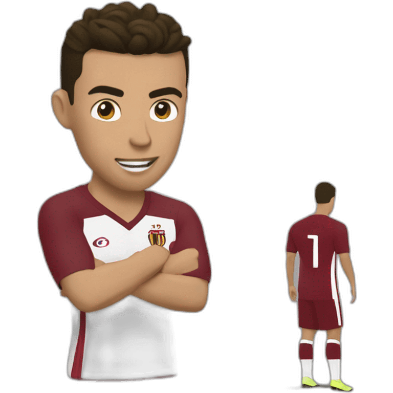 Critiano Ronaldo doing the Siu emoji