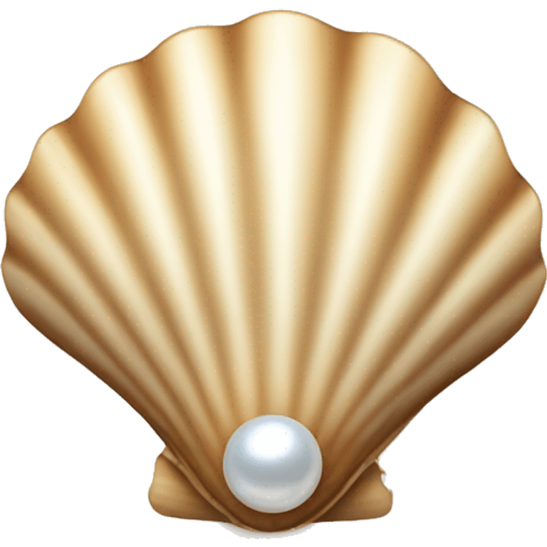 Beige shell with Pearl  emoji