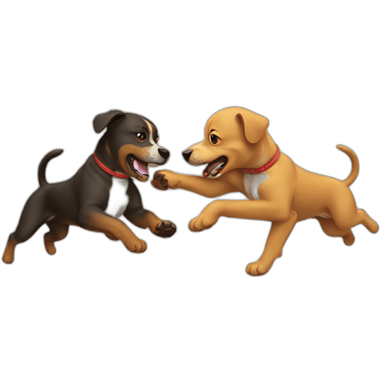 dogs fighting emoji