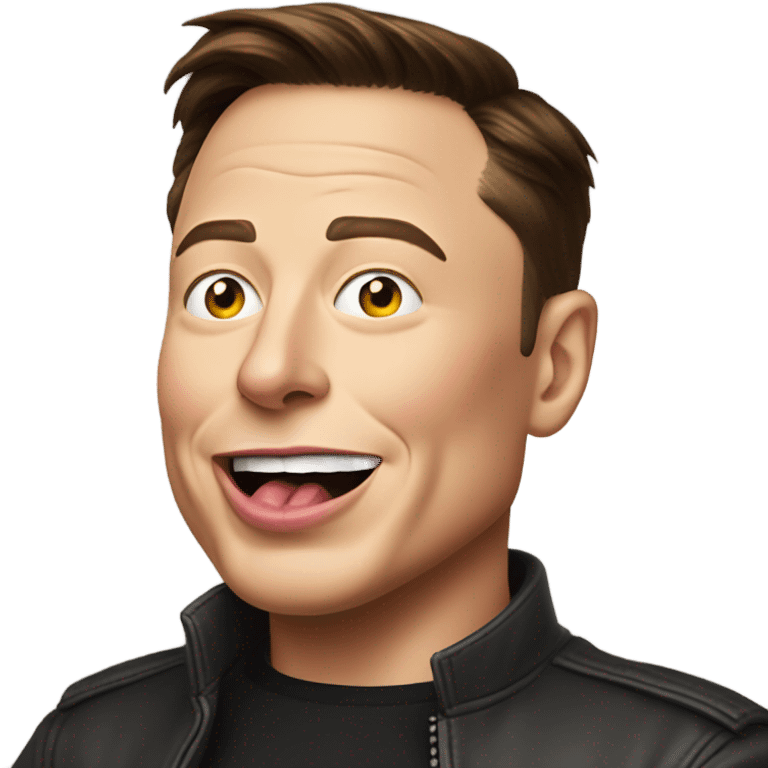 Elon musk tongue out emoji