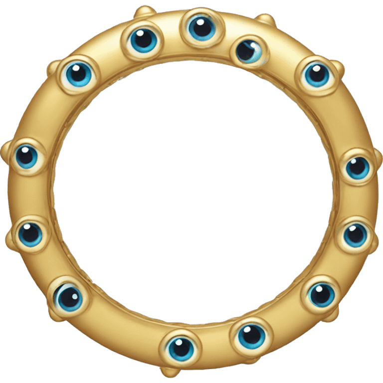 very thin gold bangle ring studded with eyeballs emoji