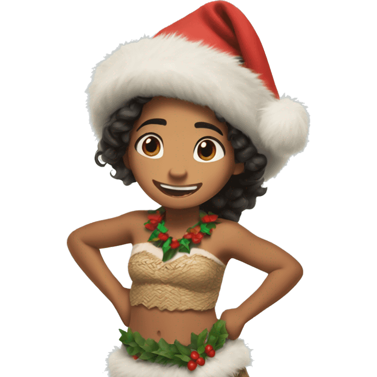 moana christmas hat open arms emoji