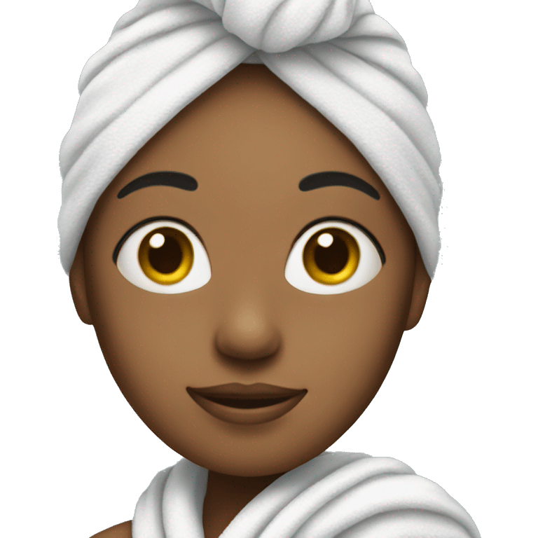 girl wearing a towel on head emoji