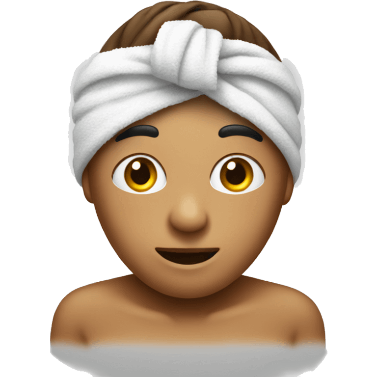 Cute emoji with towel on the head emoji