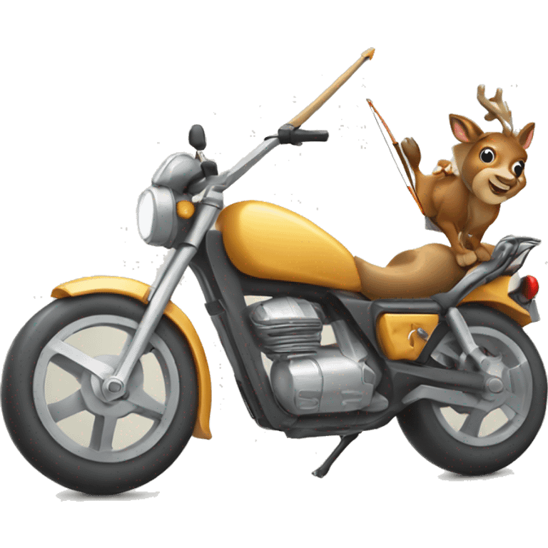 Deer motorbike and bow and arrow  emoji