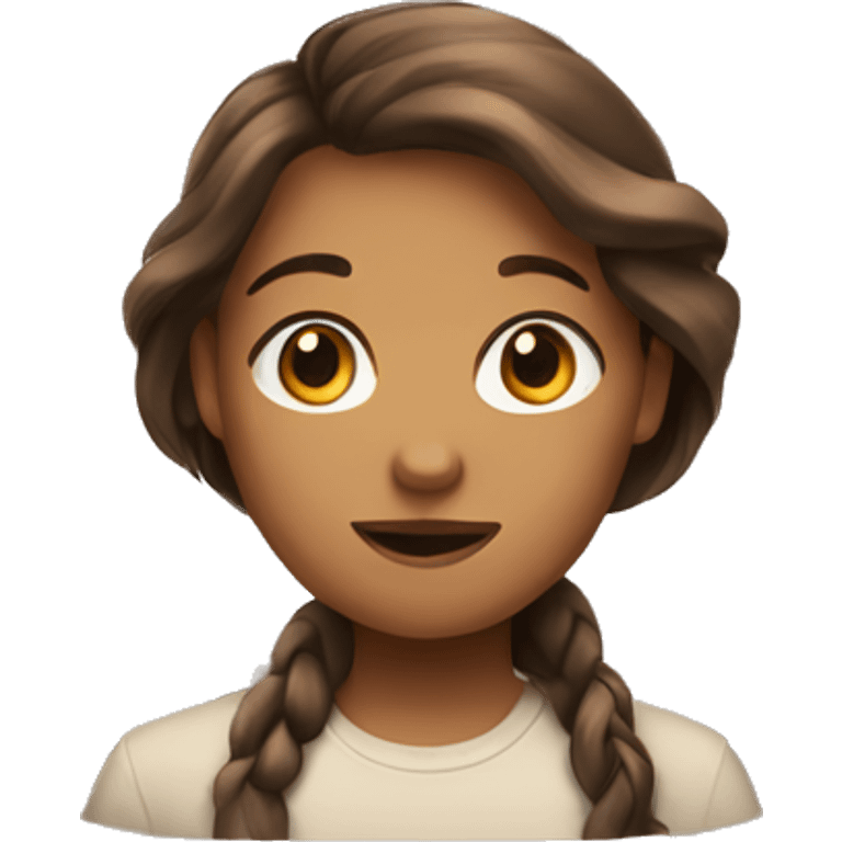 A Girl with Brown Haie with a Rizz Face emoji