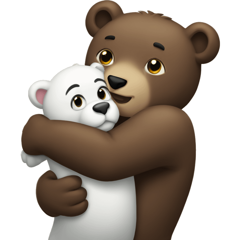 Bear hugging panter emoji