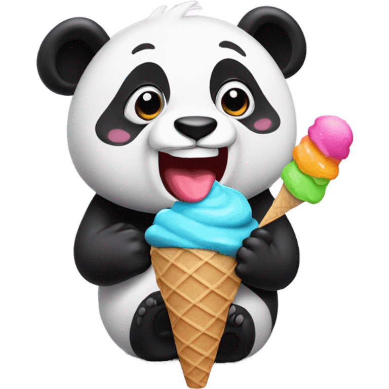 Panda eating ice cream emoji