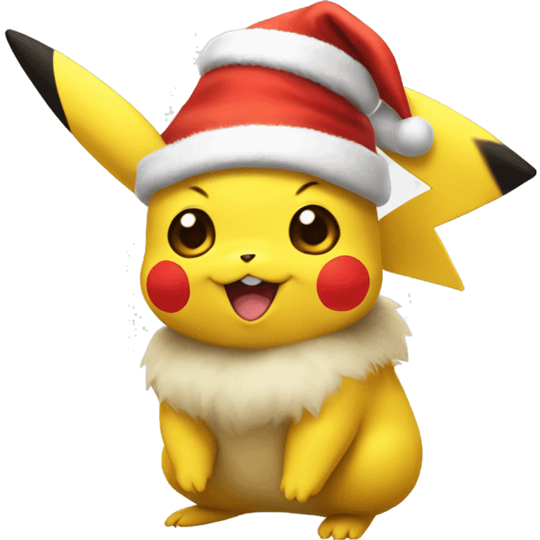 pikachu wearing a santa hat emoji