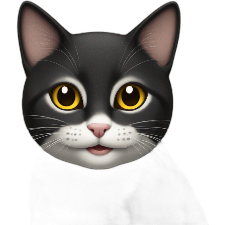 Gato negro feliz  emoji