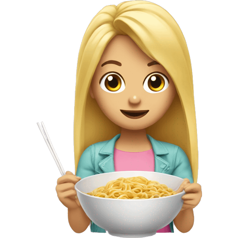 Barbi eating noodles  emoji