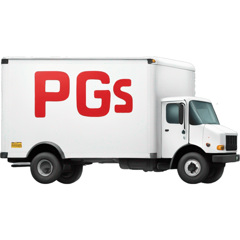 Boxtruck with letters "PGS” on the side emoji